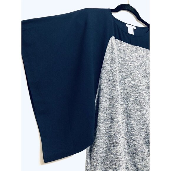 Esley Kimono Sleeve Top Womens Small Blue Mixed Material Top - Picture 2 of 4